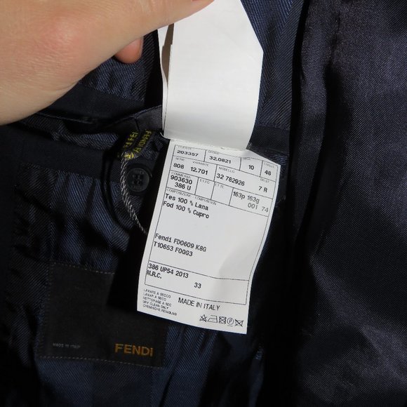 Fendi Solid Navy Blue Two Button Blazer 38R NWT - Picture 9 of 12